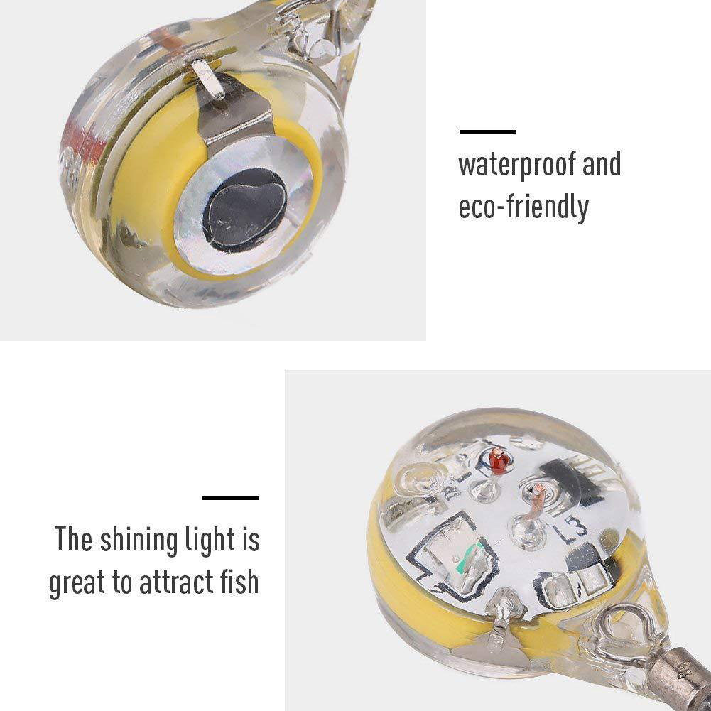 3x Fishing Lure Trap Light LED Underwater Eye Shape Bait Lamp Colorful 